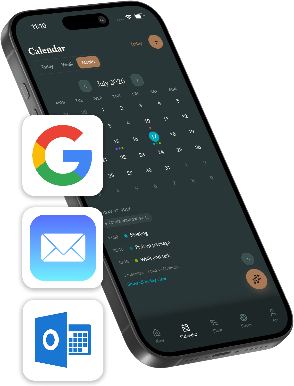 Calendar sync with Google, Apple and Outlook
